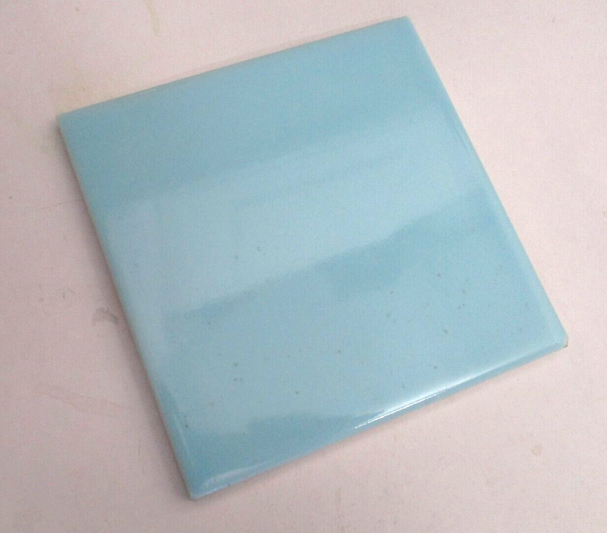 1 Tile Atco USA 4-3/8″ Gloss Pale Powder Blue Ceramic Wall 1950s Retro Vintage