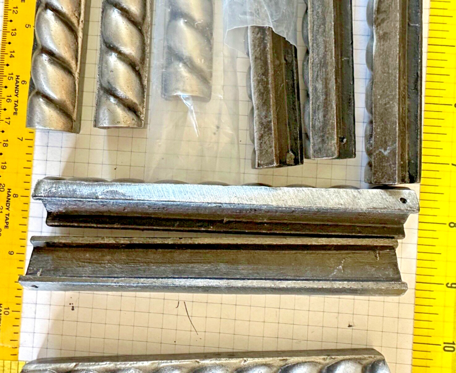 1×6 antique Silver tone metal Border Tiles – 12 tile lot- never used