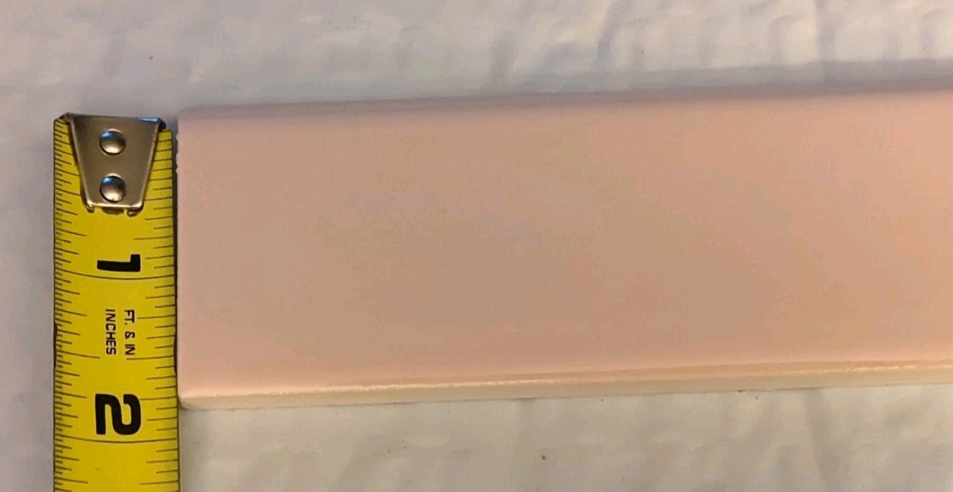 Glossy USA 2″ X 6″ Peach Coral Light Pink Reclaimed Robinson Bullnose New