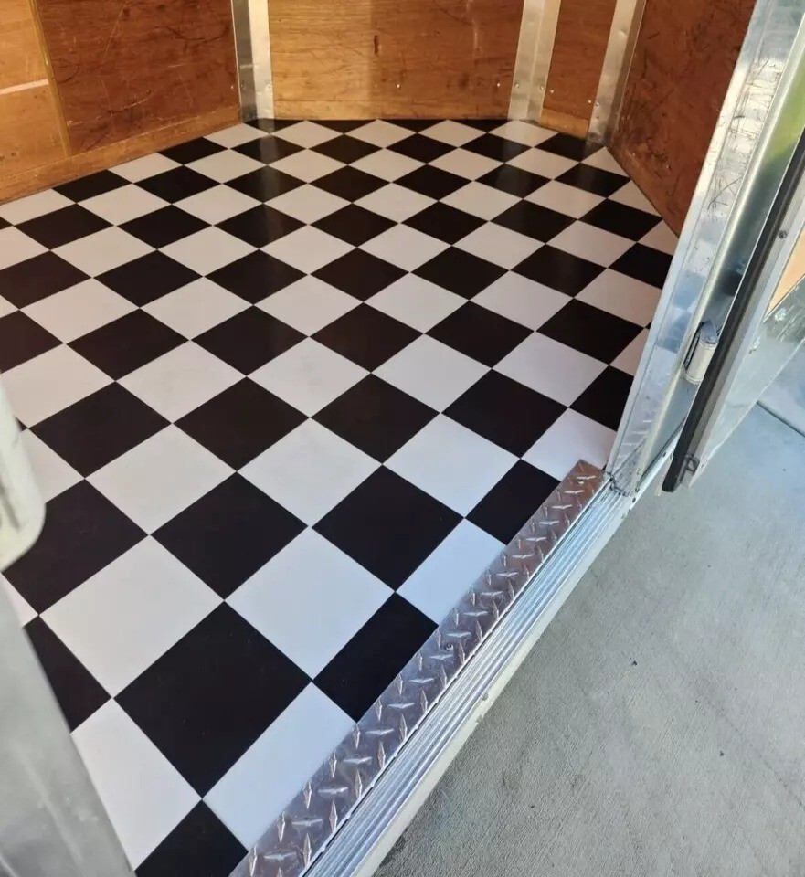 Black and White Vinyl Peel and Stick Tile Square 20 PK Luxury Flooring 12 X 12