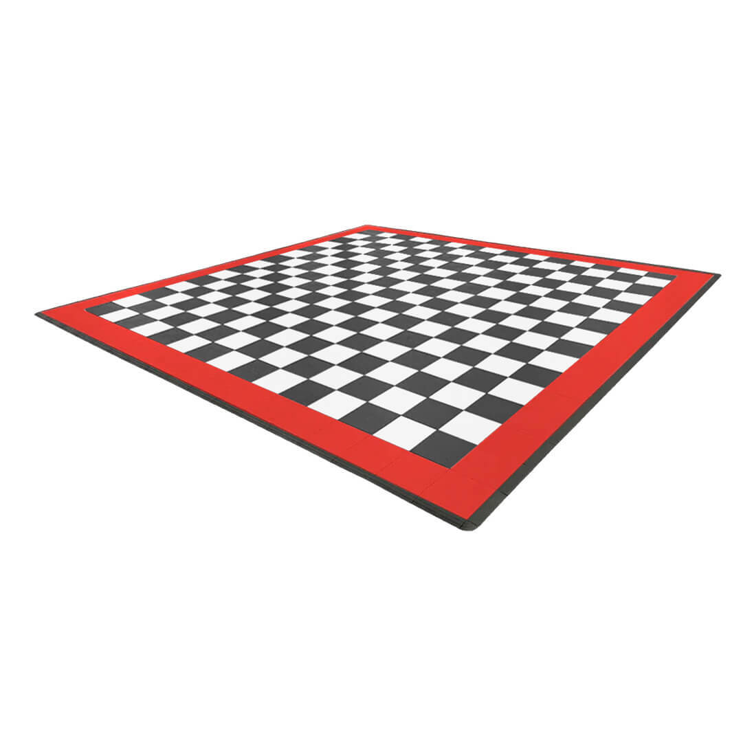 Speedway Tile Two Car Garage Floor Mat (Black / Red / White)