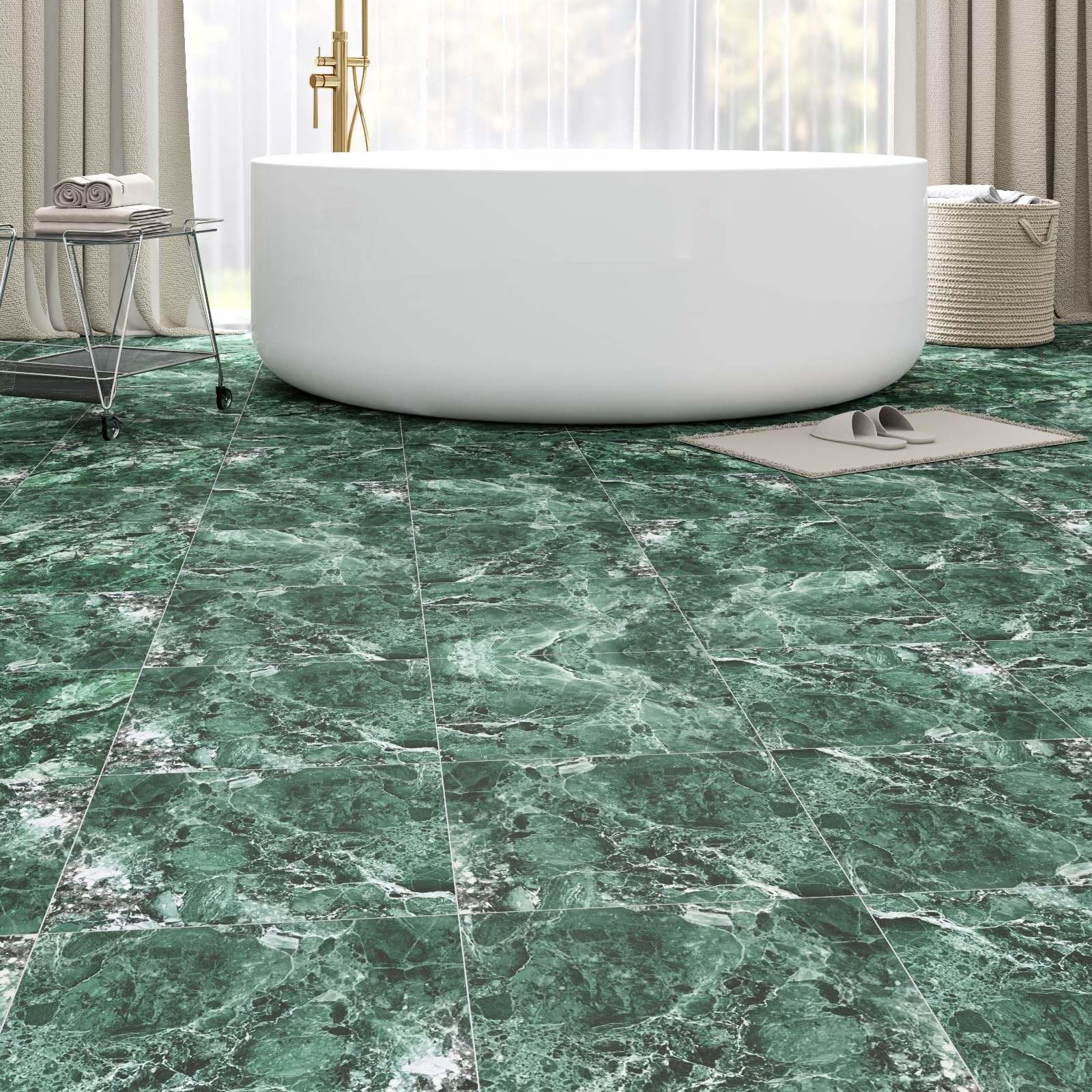 20 Pack Cover 20 Sq.Ft Peel and Stick Floor Tiles, 12” x 12” Self Adhesive Vi…