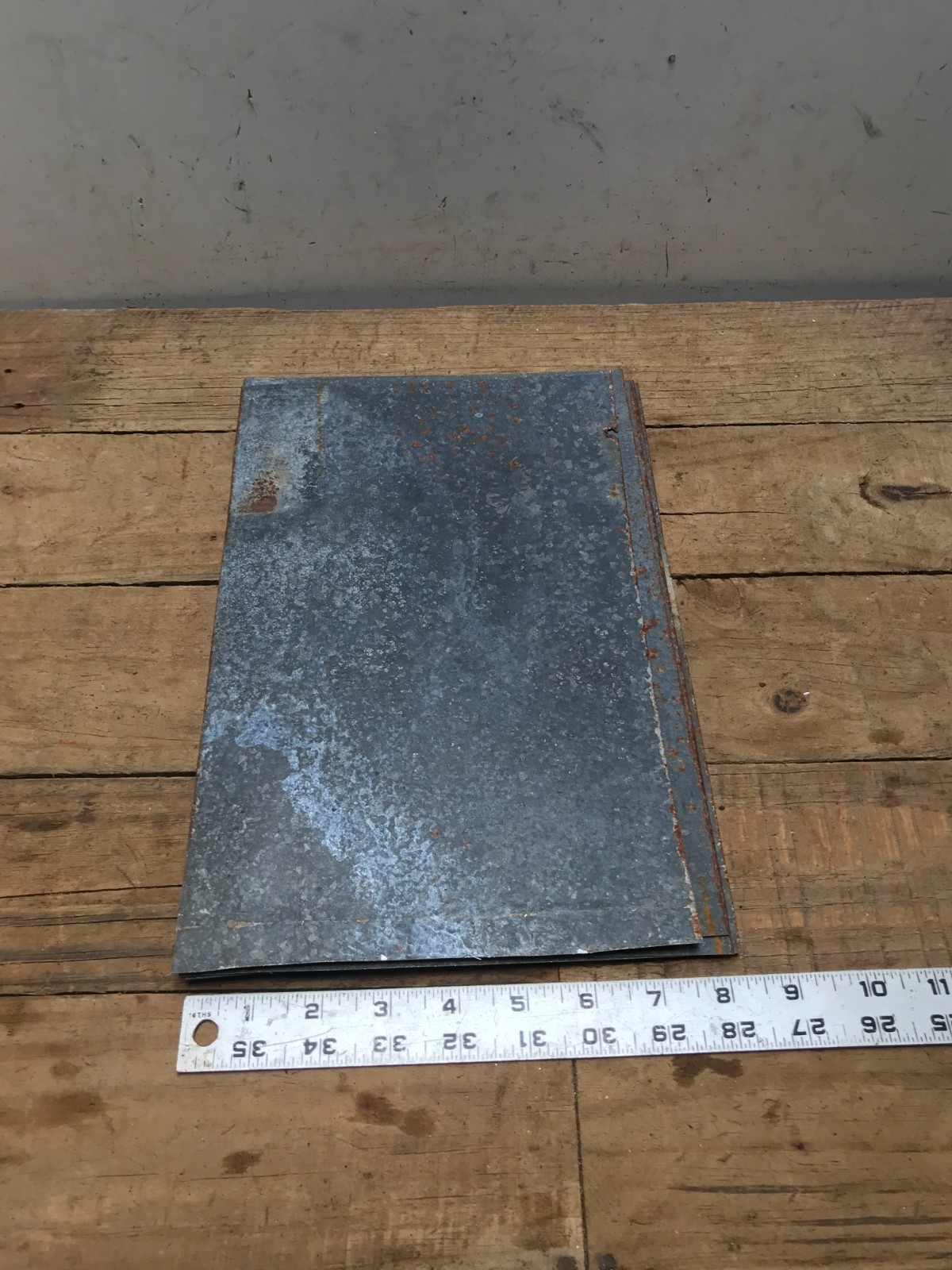 10 Rusty Galvanized Patina Sheet Metal 12″ x 7 1/2 – 8″ Wall Tile Art Garden (F)