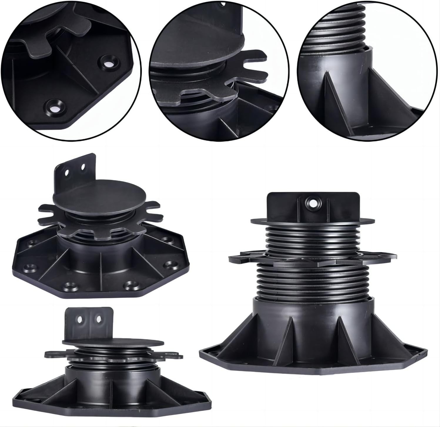 12-Pack Adjustable Deck Support Pedestal – Elevate Floors from 2-3/8″ to 5-1/2″