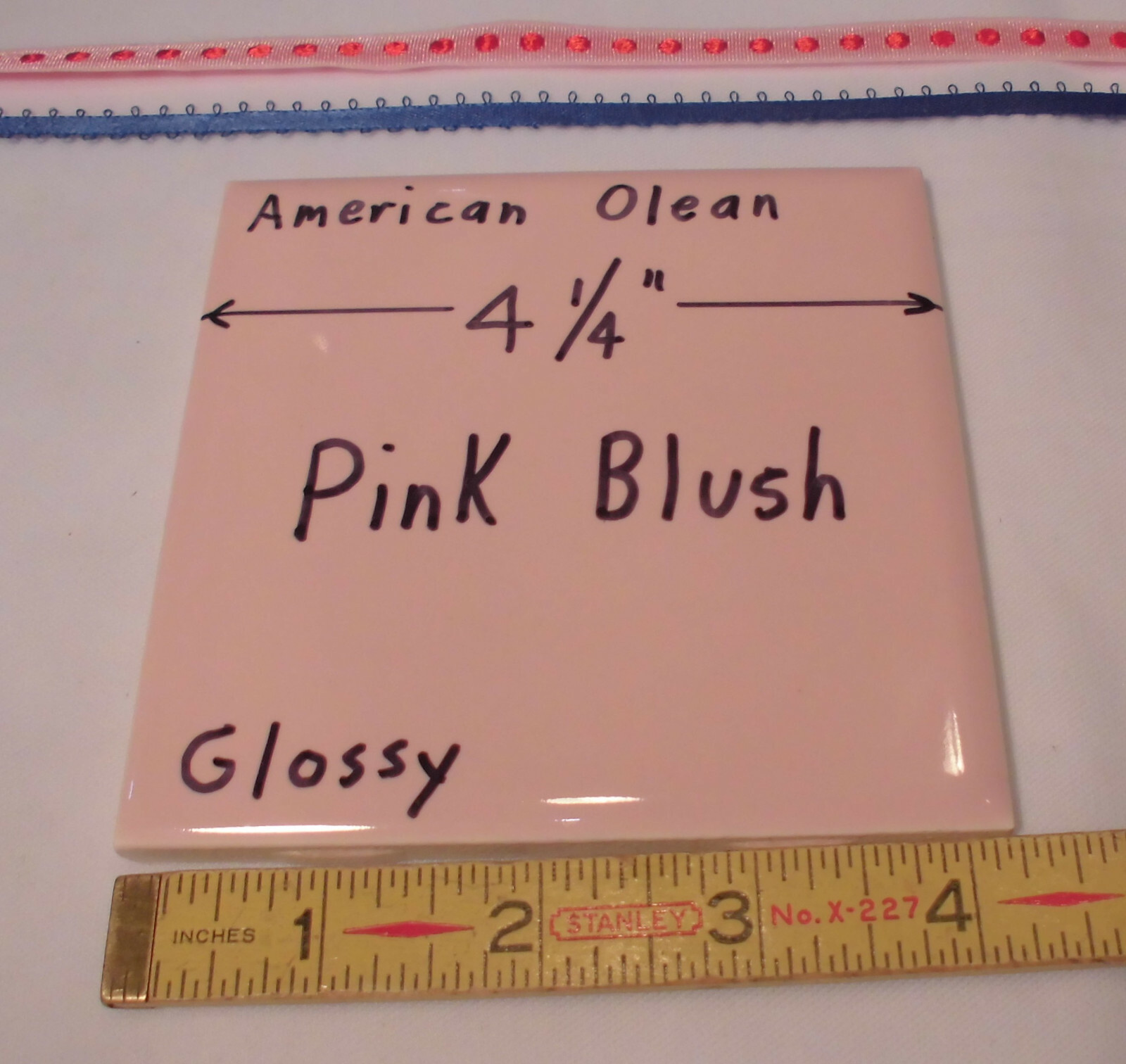 1 pc. Vintage *Pink Blush* Glossy Ceramic Tile #23 by American Olean 4-1/4″ New