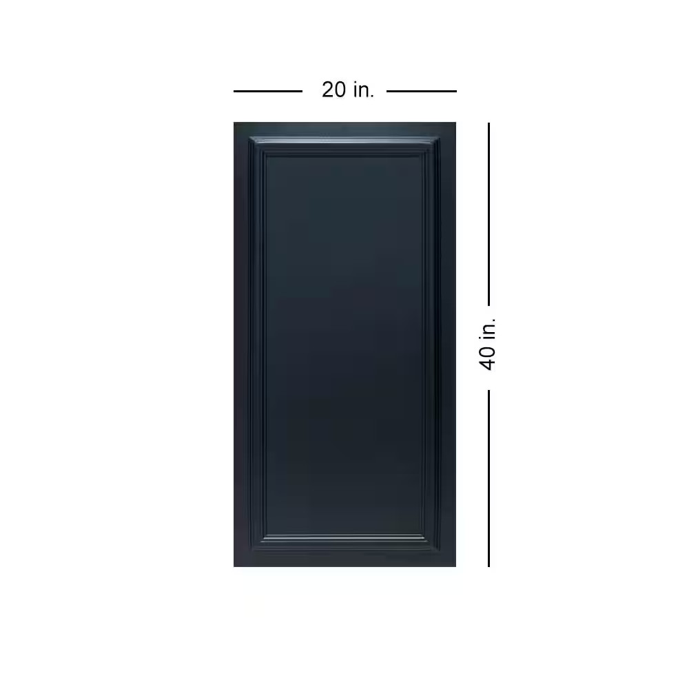 Framed Panel Black Matte 1.6 Ft. X 3.3 Ft. Decorative Foam Glue up Ceiling Tile