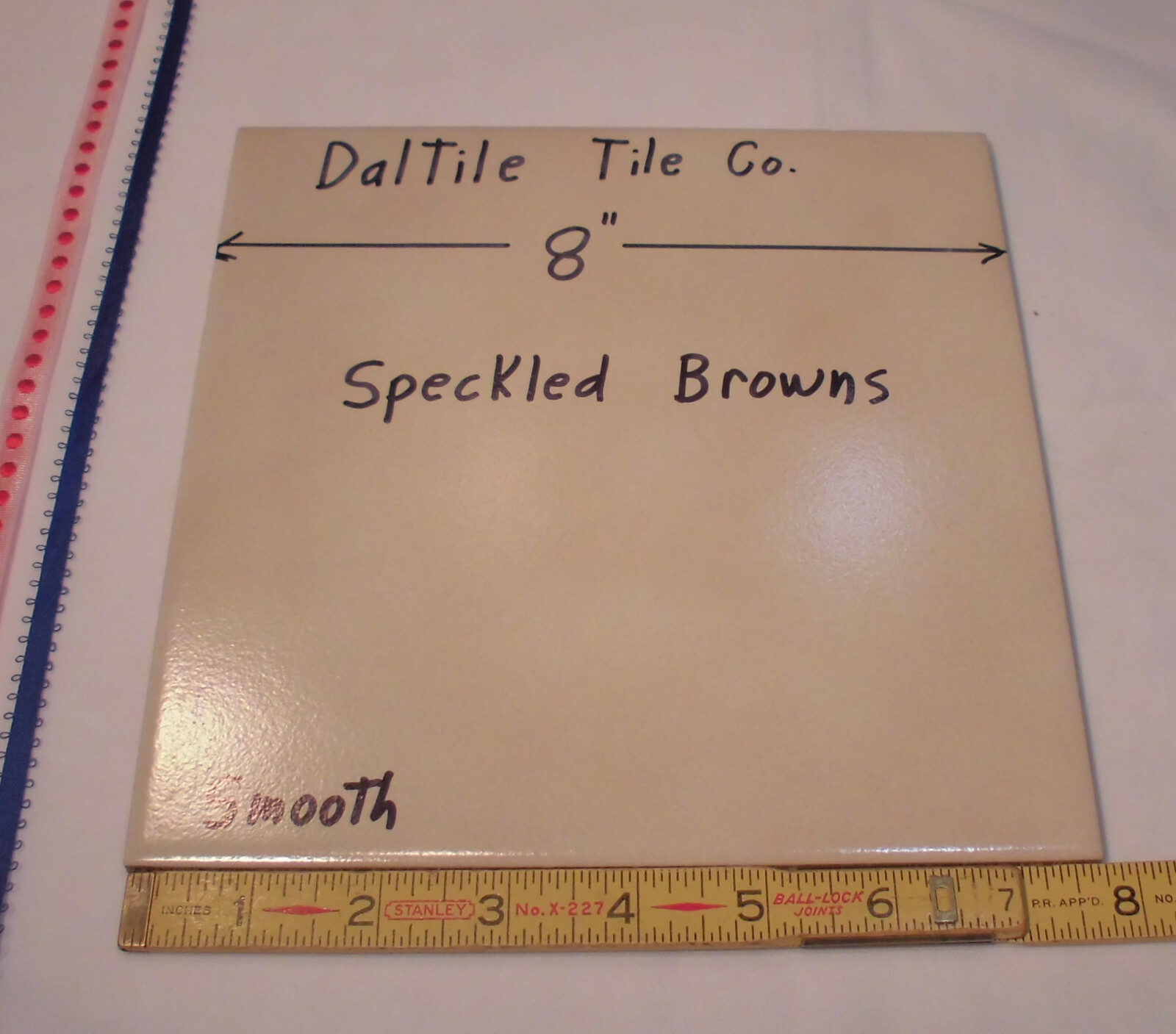 1 pc. *Speckled Browns* Daltile Ceramic Floor Tile 8″ X 8″ actual size 7-13/16″