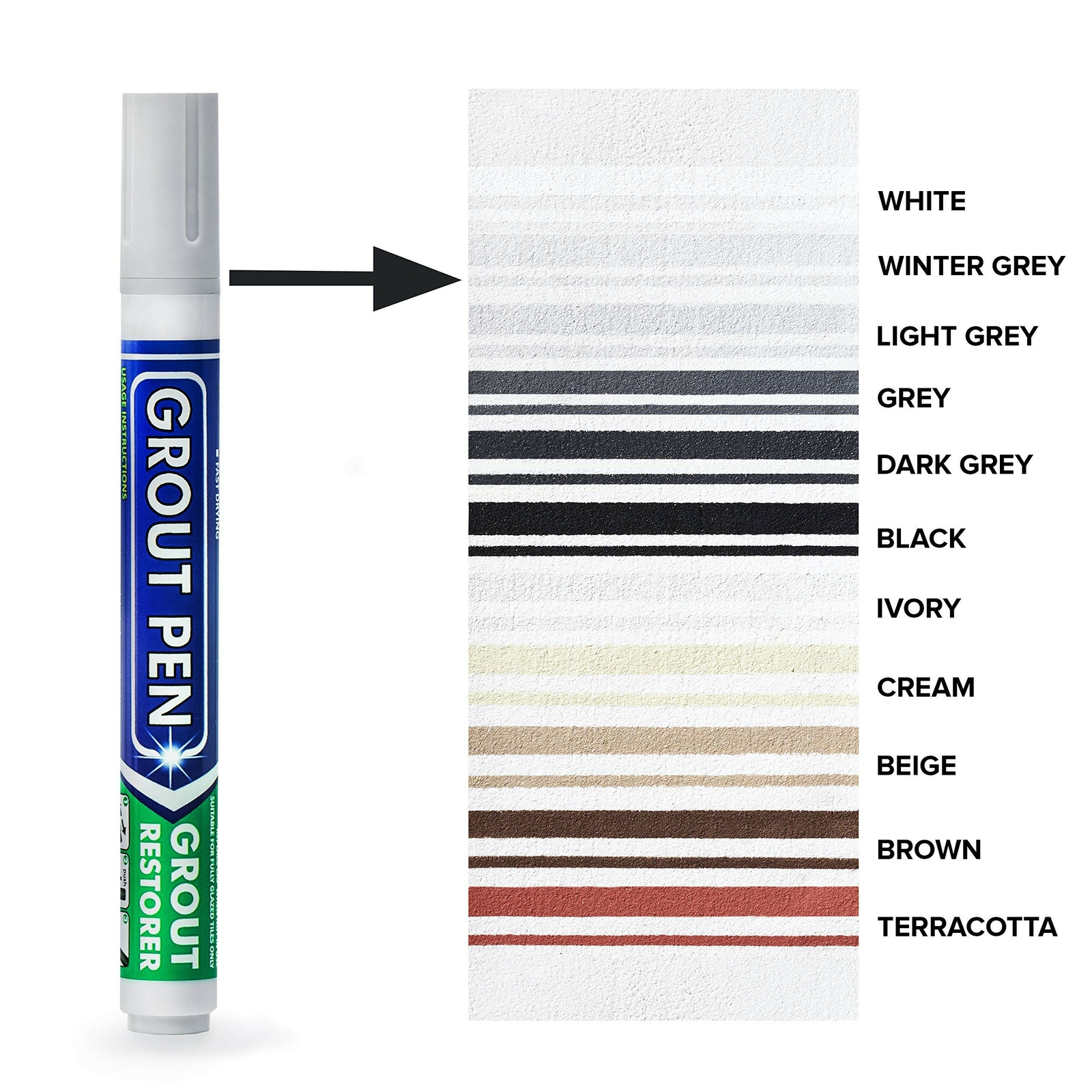 Grout Pen Tile Paint Marker Winter Grey : Waterproof Tile Grout Colorant Pen