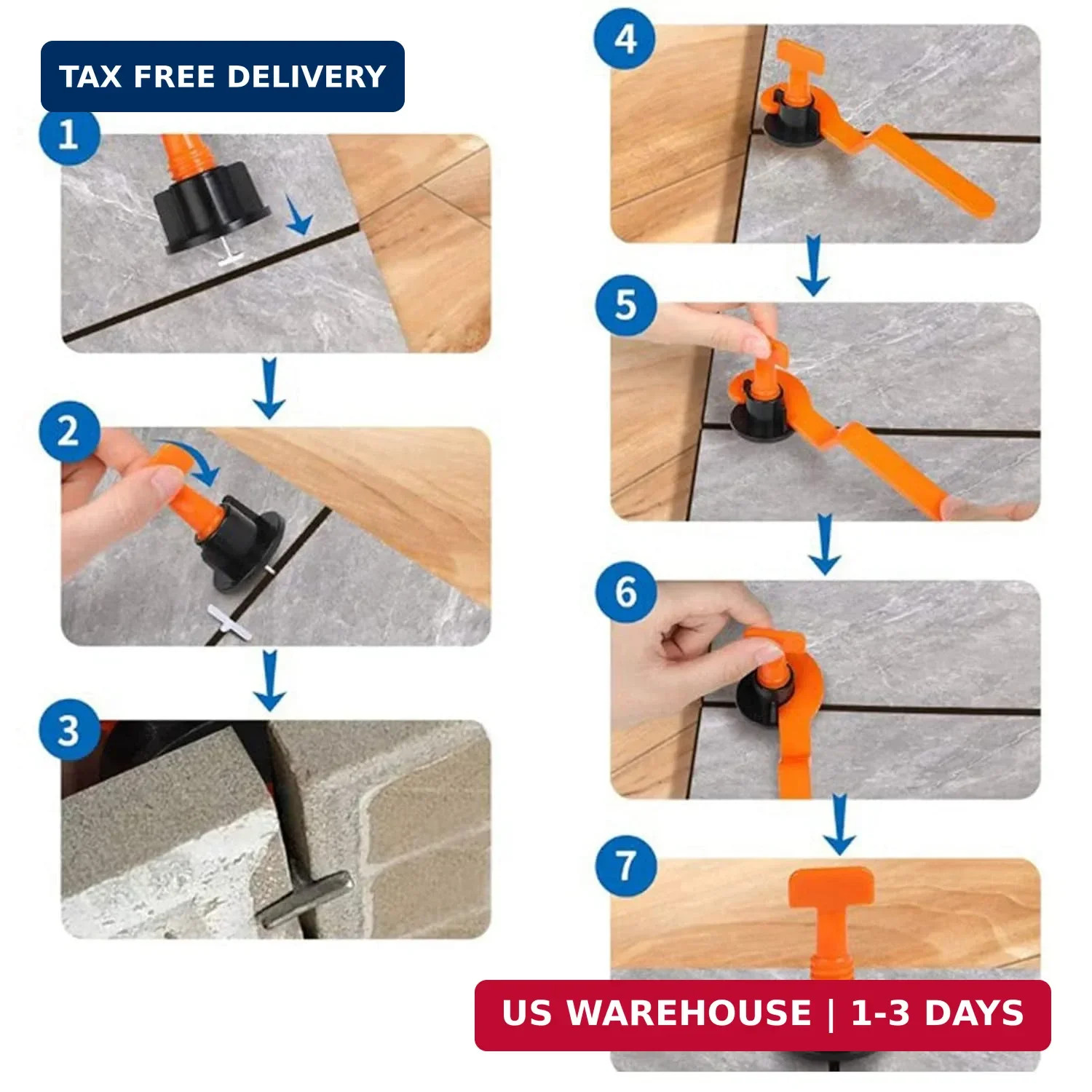 Hilitand 151Pcs Tile Leveling System Kit Spacers Flooring Wall Leveler Locator P