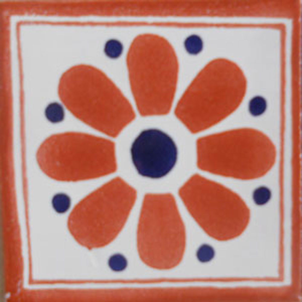 #C106) Mexican Tile sample Ceramic Handmade 4×4 inch, GET MANY AS YOU NEED !!