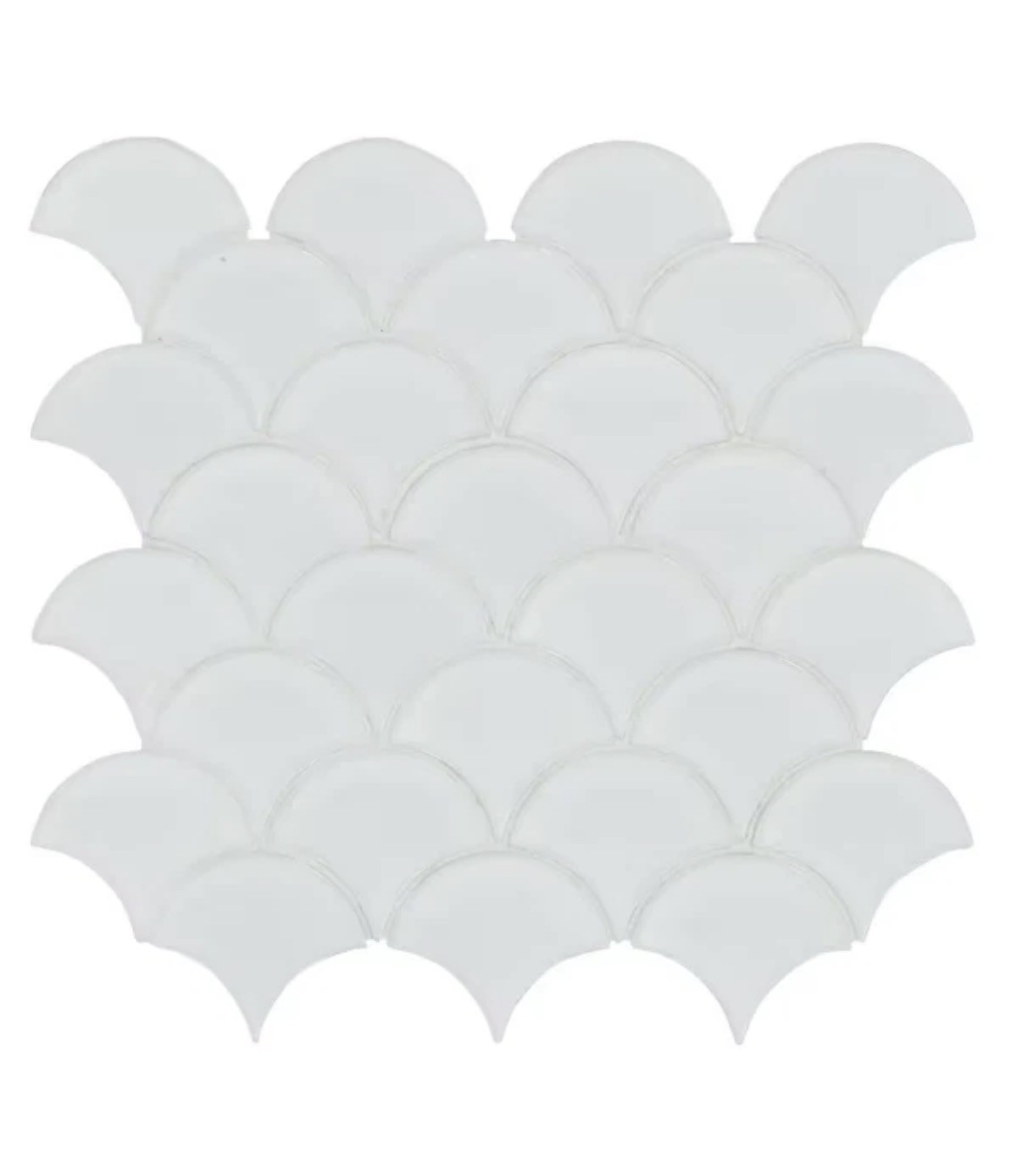 Lot of 15 pcs/box 10 in. x 13 in. x 0.24 white Glossy fish scale Mosaic Tile
