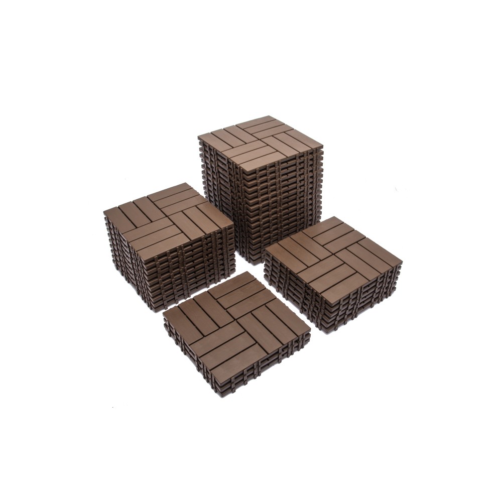 68-Pack 11.42″x11.42″ Plastic Interlocking Deck Tiles – 61.60 Sq.Ft Outdoor