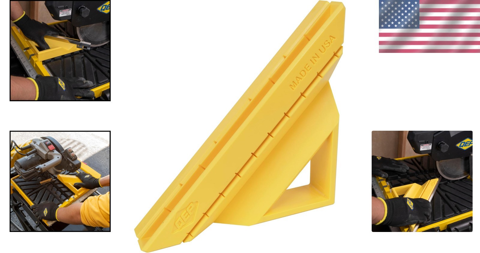 Durable TileTrim Square for Efficient Edging Cuts – Made in USA, Yellow ABS