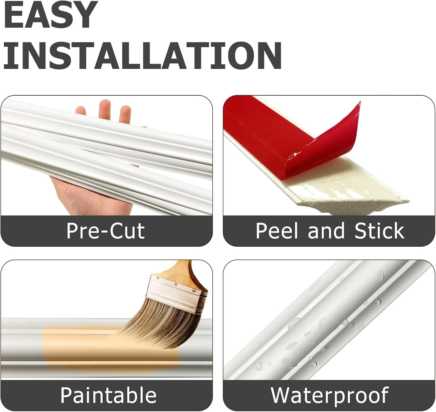 Peel and Stick Wainscoting Panels, 3 Set 20″X27″ Wall Molding + 2Pcs Chair Rail