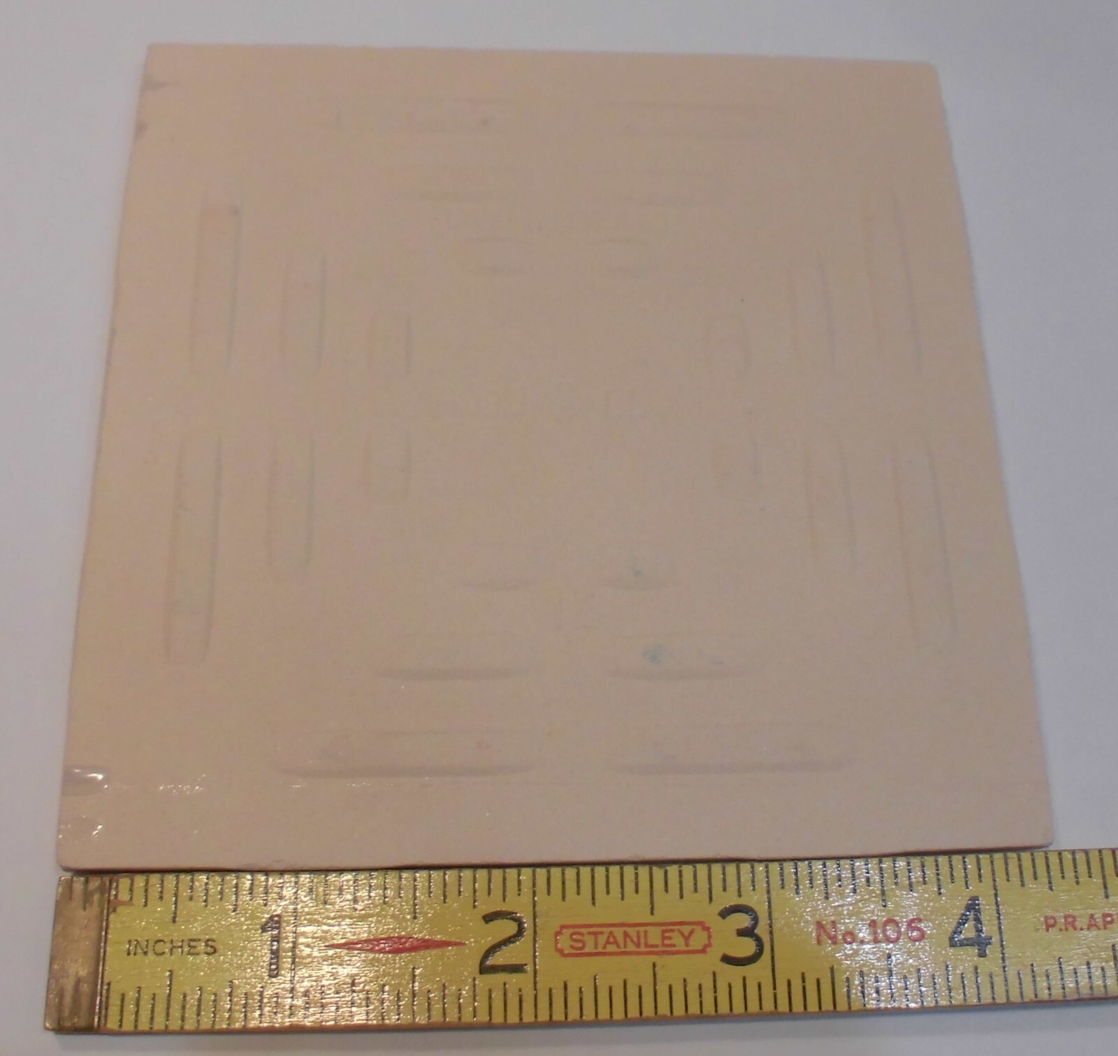 1 pc. Light Fawn Beige: Glossy Ceramic Tile 4-1/4″ X 3/16″ thickness, New Stock