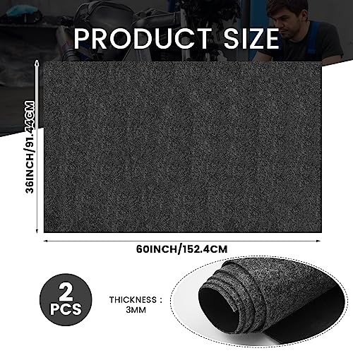 Pcs Oil Spill Mat Set (36″×60″) – Complete Garage Floor Protection – Front & 2