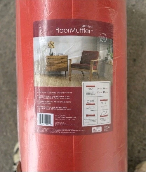 FloorMuffler Floor Underlayment 150’L x 48’W x 2 mm Cushioning Foam* 600 Sq Ft.*