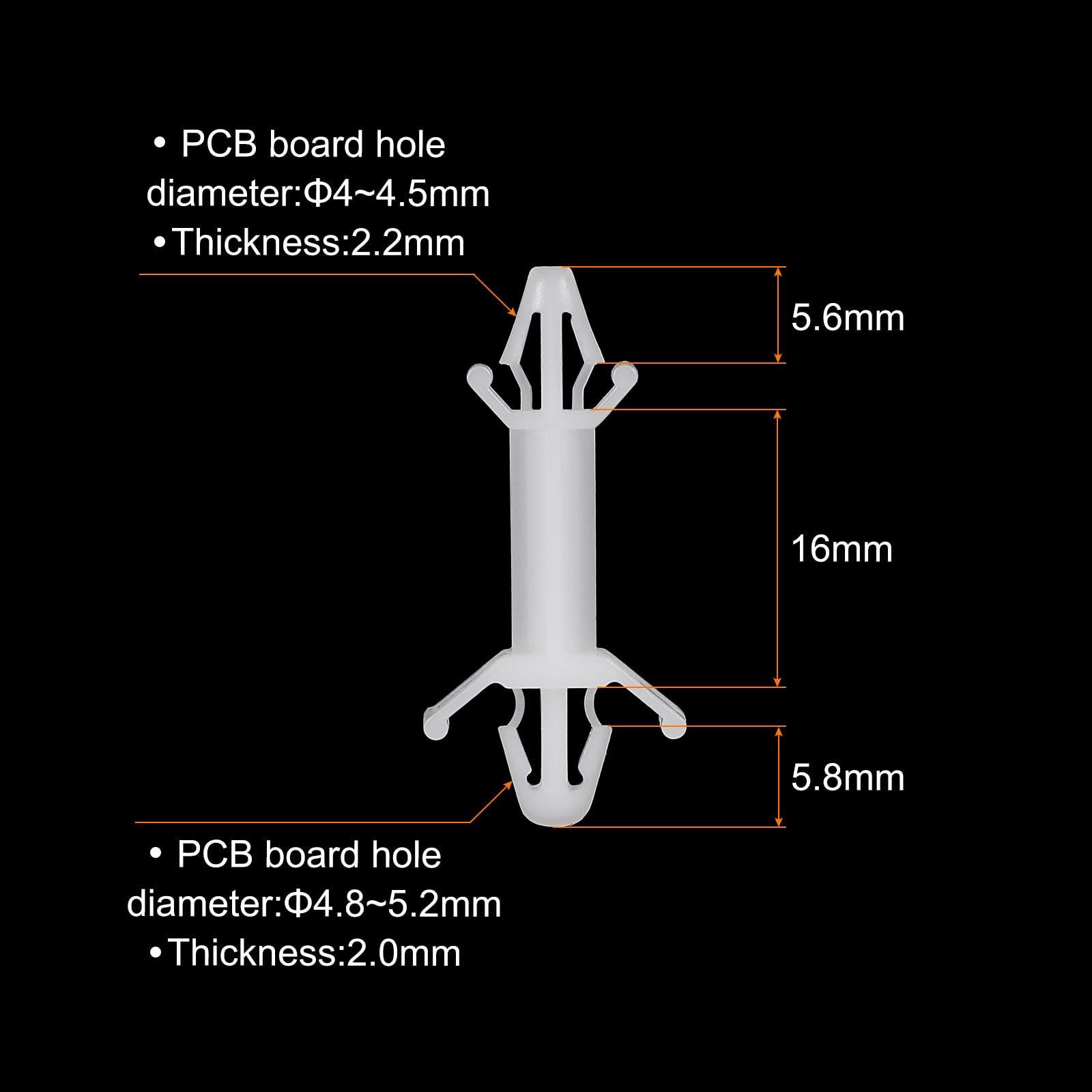 PATIKIL 120PCS PCB Board Isolation Column, Nylon Reverse Locking 16mm /0.63″