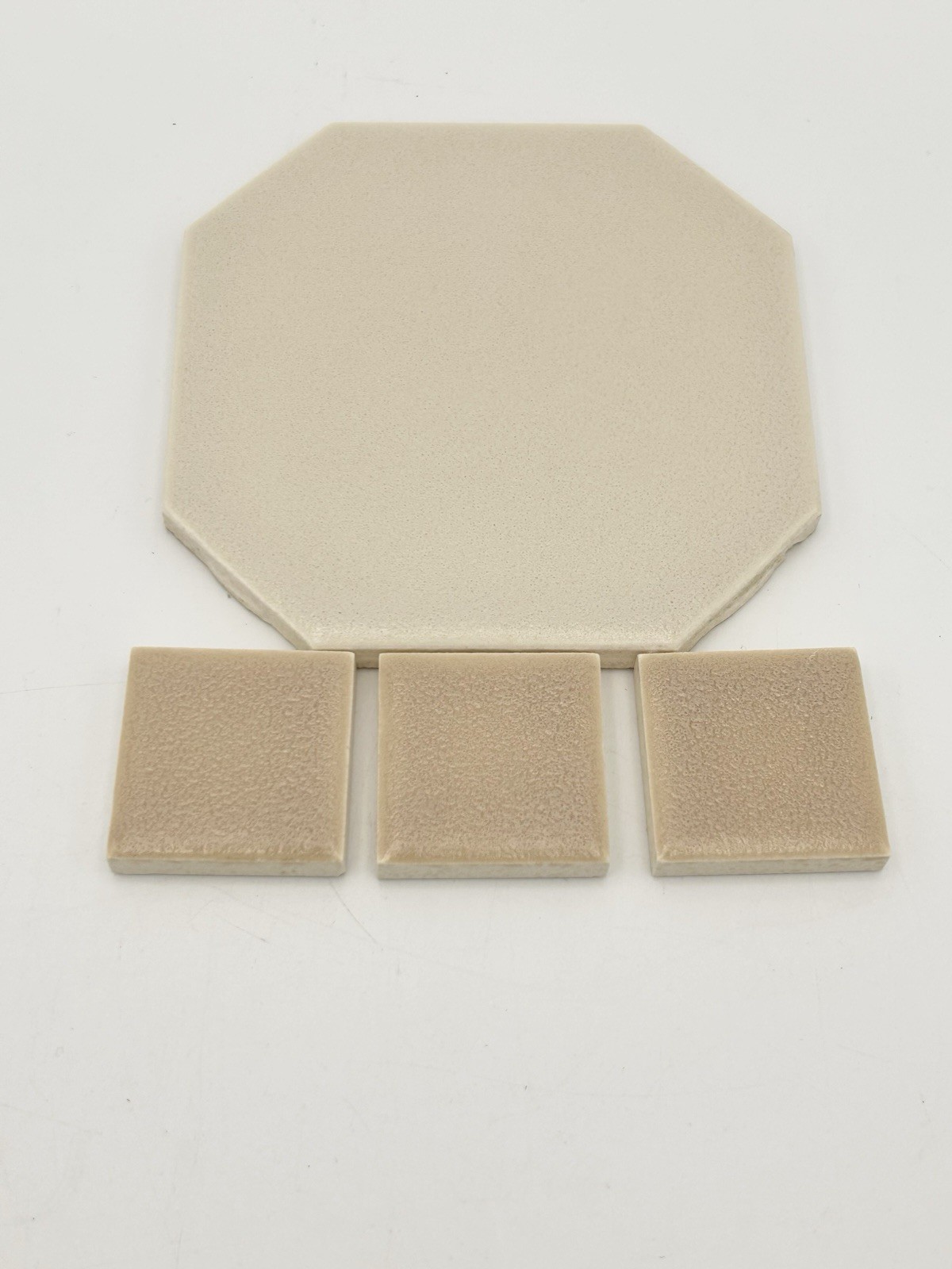 10 Pc Beige Tan Square 1 3/8” Ceramic Tile Crystalline American Olean Mosaic MCM