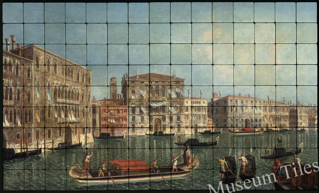 60×36 Venice The Grand Canal Mural Tumbled Marble Tiles