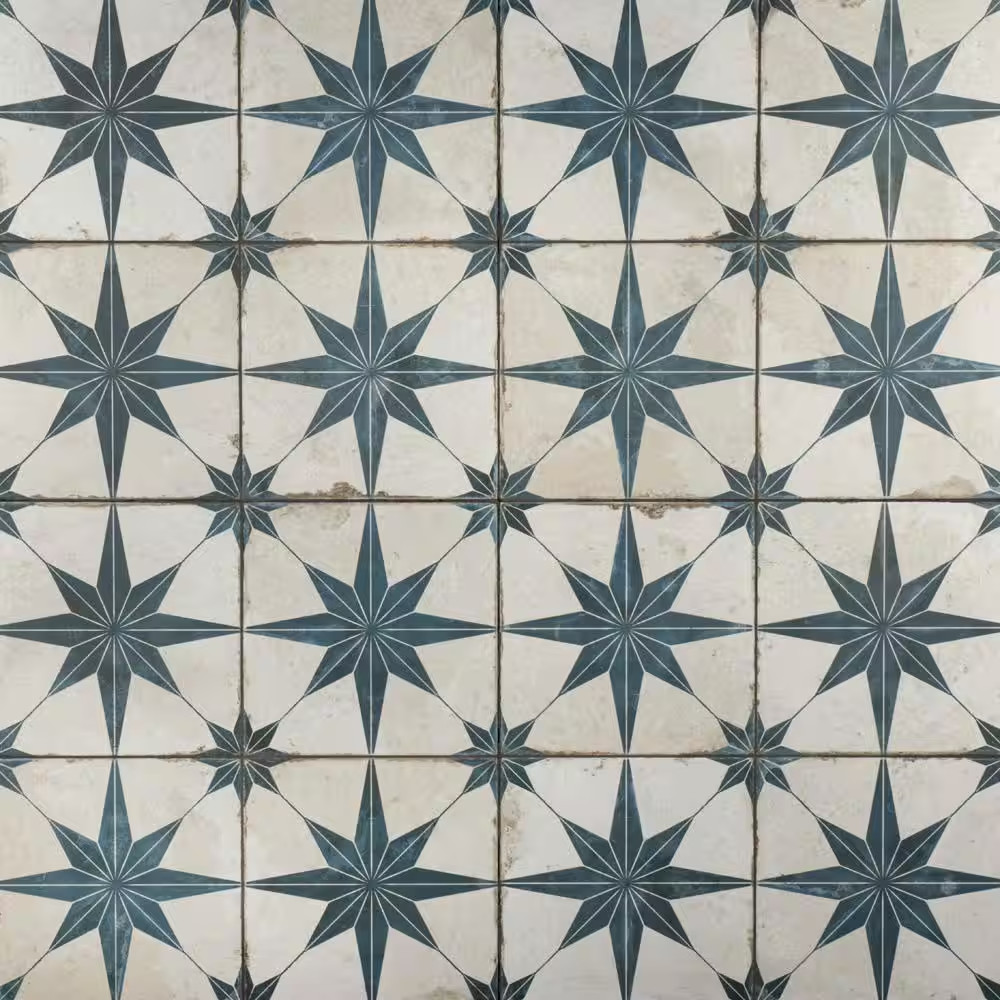 Kings Star Blue 17-5/8 In. X 17-5/8 In. Ceramic Floor and Wall Tile (10.95 Sq. F