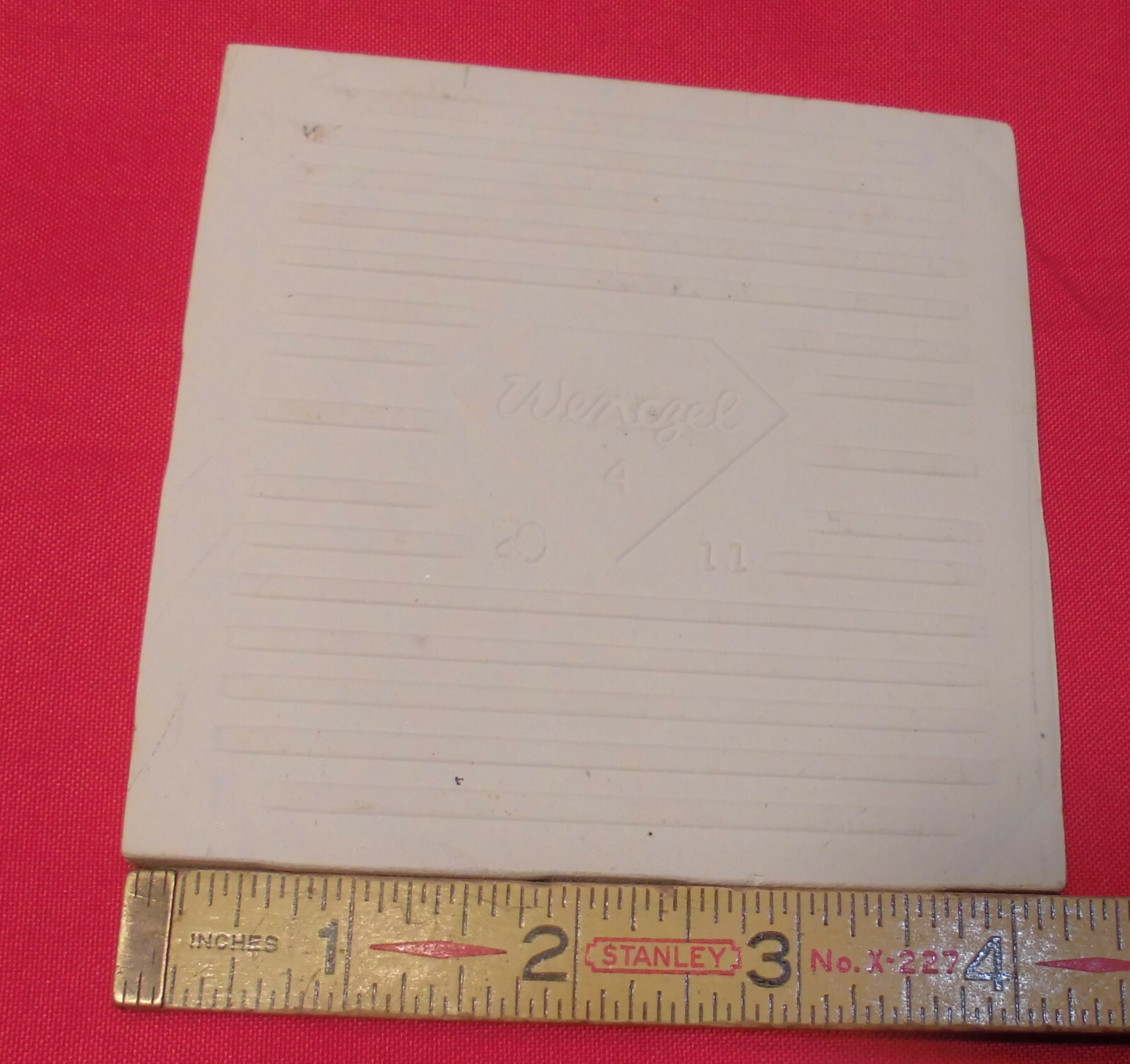 1 pc. *Country Gray* Glossy Ceramic Tile by Wenczel Tile Co. 4-5/16″- 4-3/8″