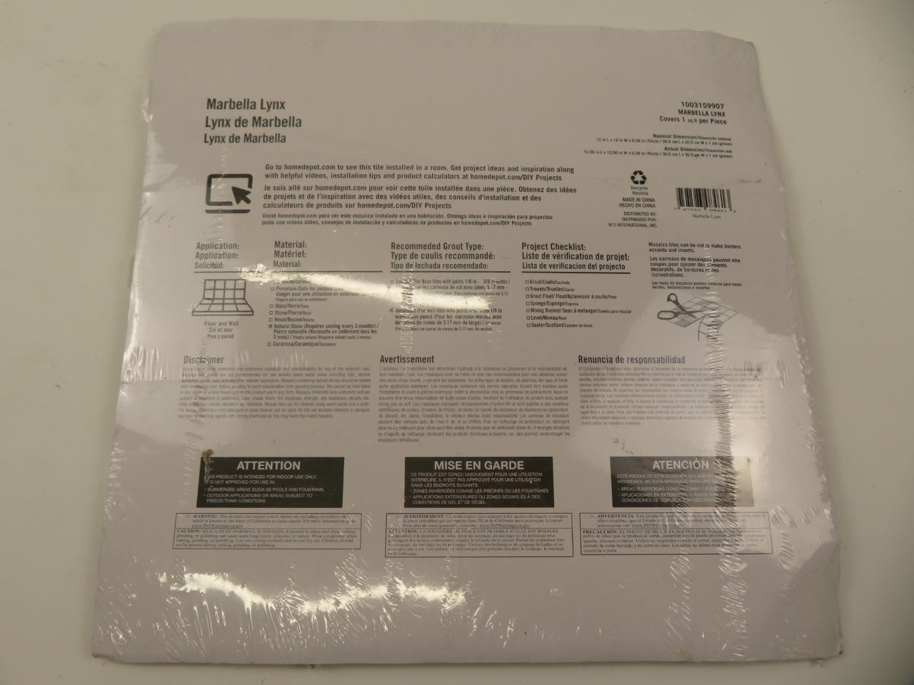 MSI Marbella Lynx Marble Mosaic Tile Sheet 12×12 Polished Floor Wall Backsplash