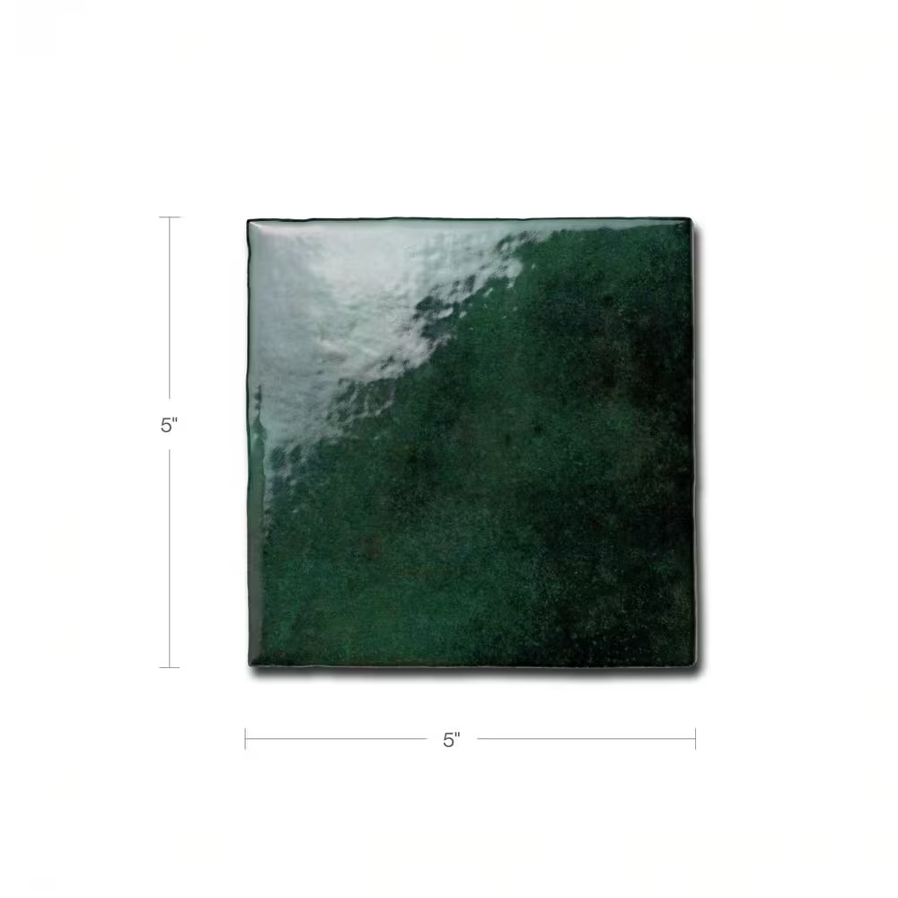 Cloe Subway Glossy Green 5 In. X 5 In. Handmade-Look Ceramic Wall Tile (10.83 Sq