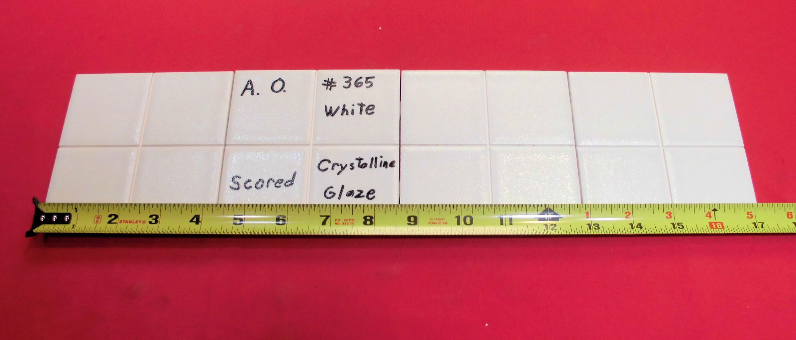 1 pc. *White* Ceramic Tile…Crystalline Glazed by American Olean, Scored 4ths