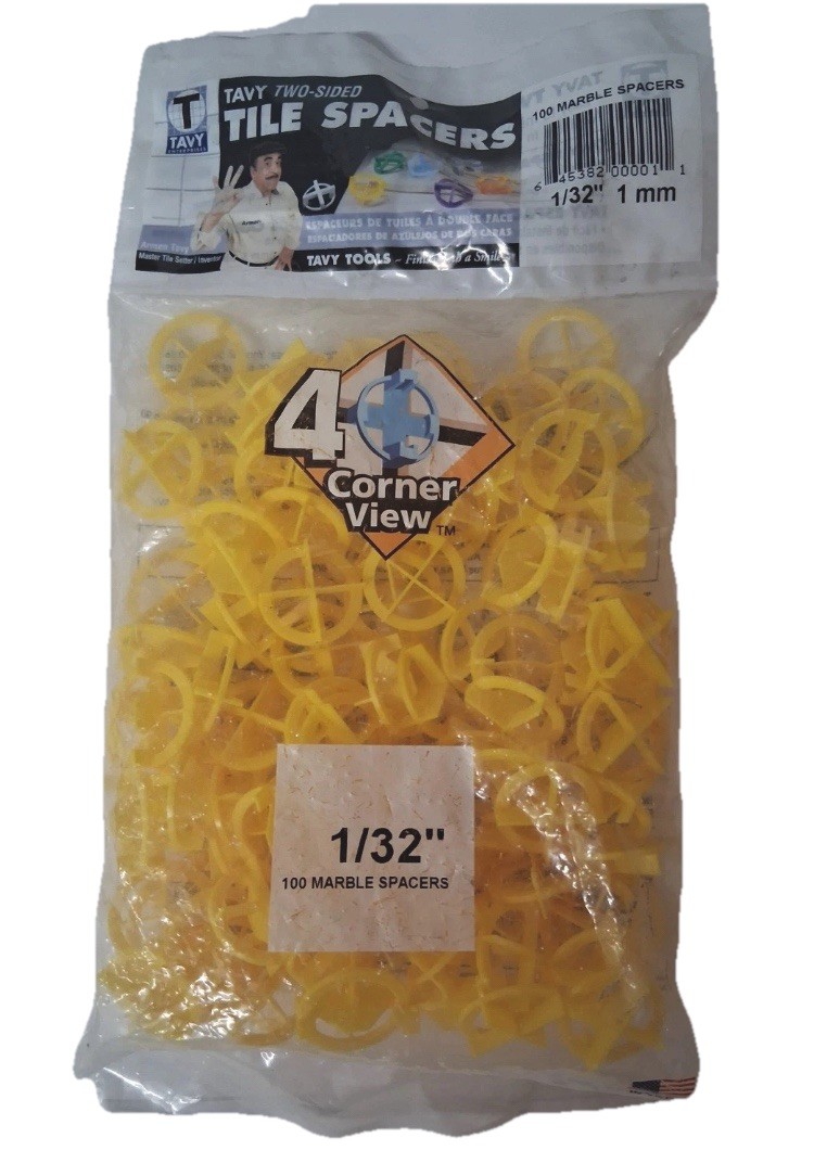 TAVY 1/32″ Plastic 2 Sided Tile Spacer (100 pack) Yellow