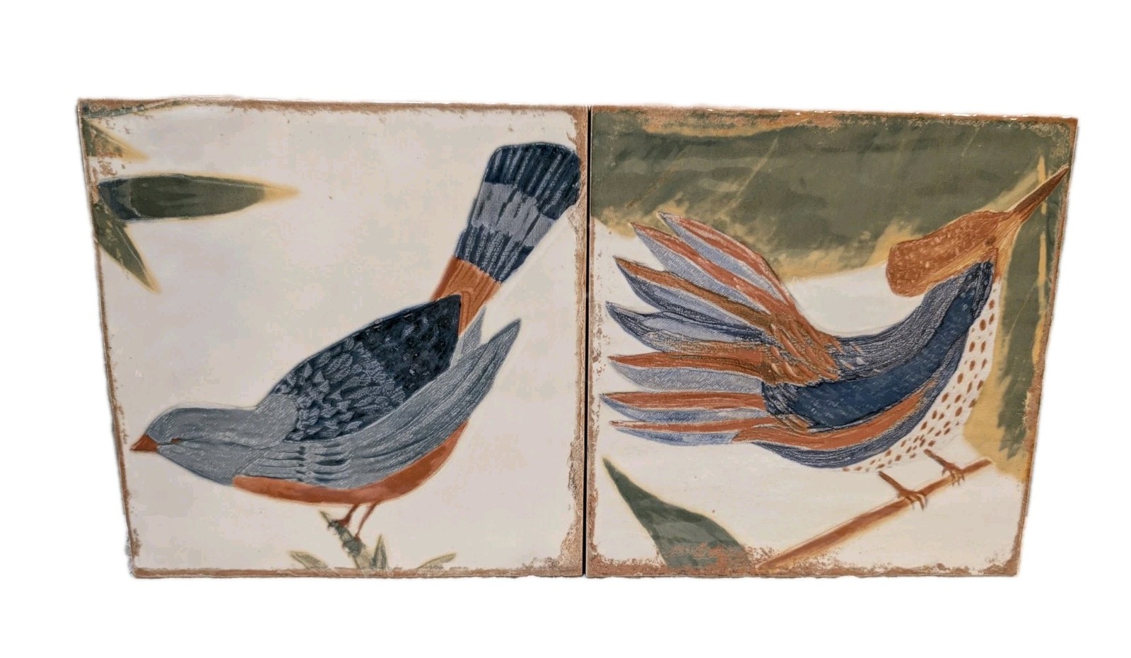 Angela Harris Sonata Decor Ceramic Wall Tiles 8×8 Bird Mural Lot of 2