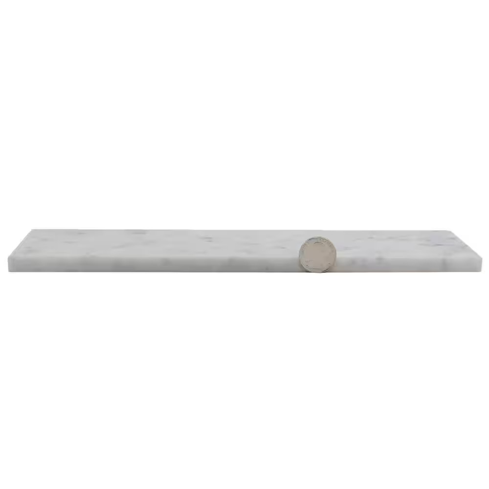 White Carrara 3 In. X 12 In. Honed White Carrara Marble Floor Subway Tile (5 Sq.