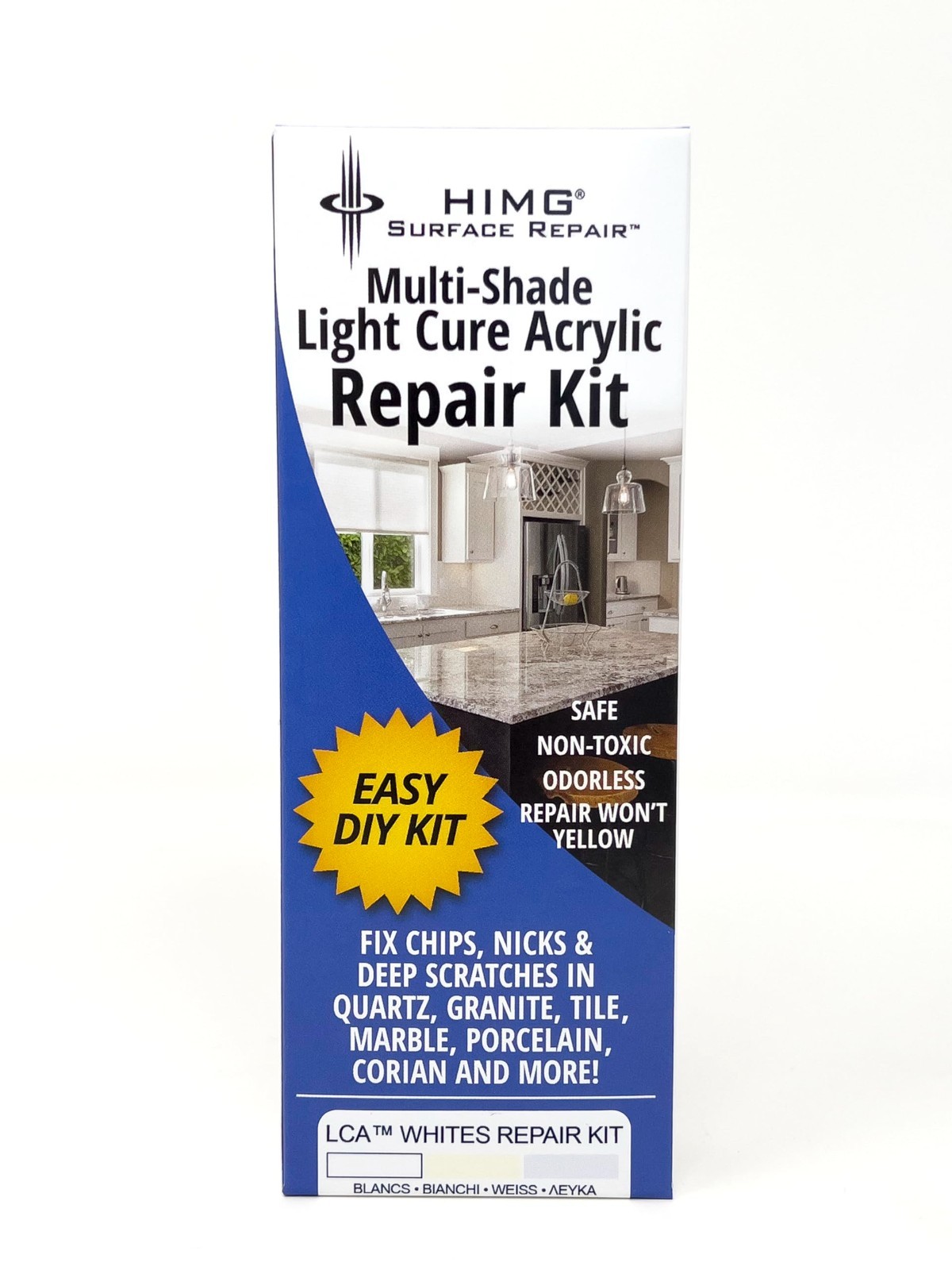 Quartz Countertop Repair Kit – White Chip Fix for Marble, Granite, Acrylic, Porc