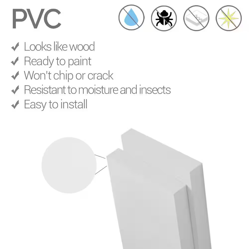 5/8 In. X 96 In. X 56 In. Expanded Cellular PVC Deluxe Shaker Wainscoting Mouldi