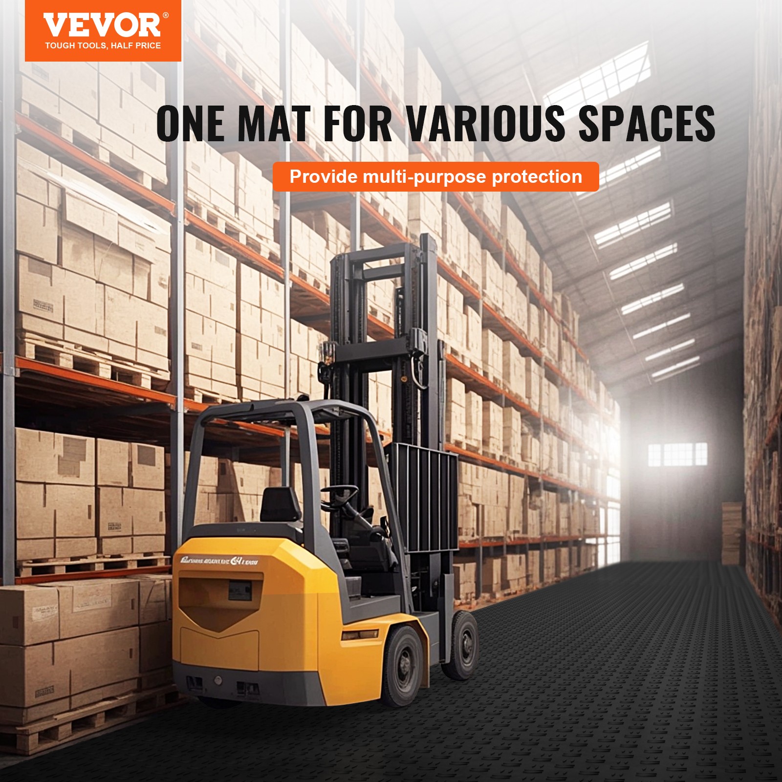VEVOR Garage Tiles Interlocking 12×12 in 25 Pack Garage Flooring Tiles Black