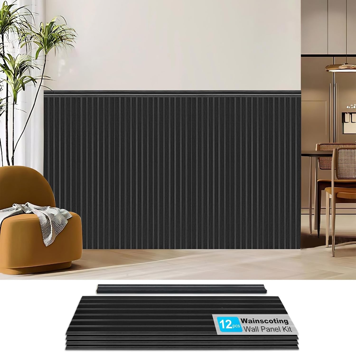 Wainscoting Wall Panel Kit 37.8″ Tall Beadboard Panels Walls Polystyrene Board &