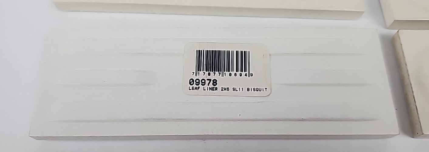 Westminster Ceramic Tile “Leaf Liner” 2X6 SL11 Bisquit 09978 Box of 8 Tiles
