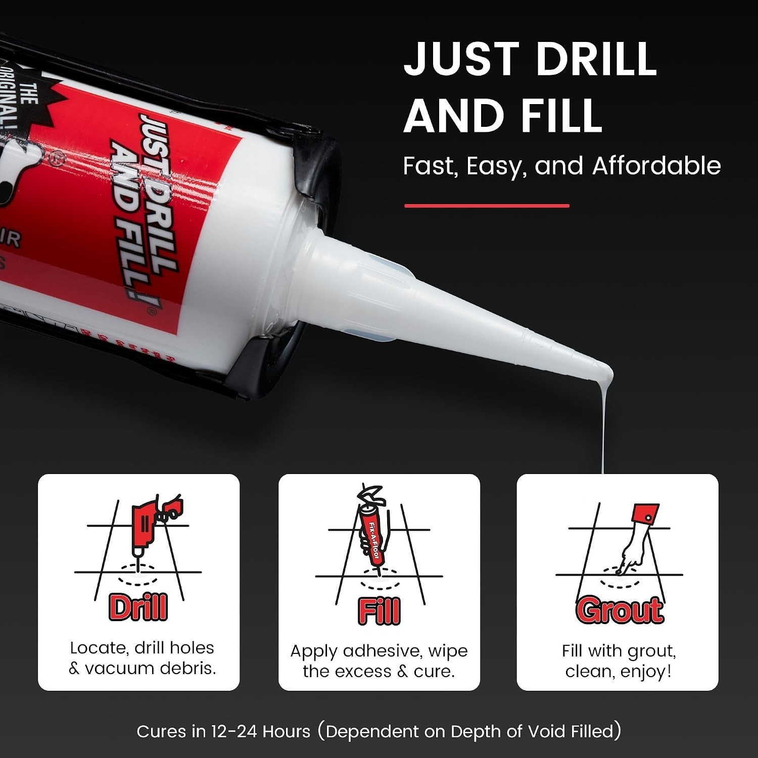 Universal Loose Tile Repair Glue for All Floors – 1 Gallon Jug, Self-Leveling