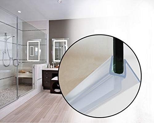 2-Pack Butecare Frameless Shower Door Bottom sweep -3/8'', Clear