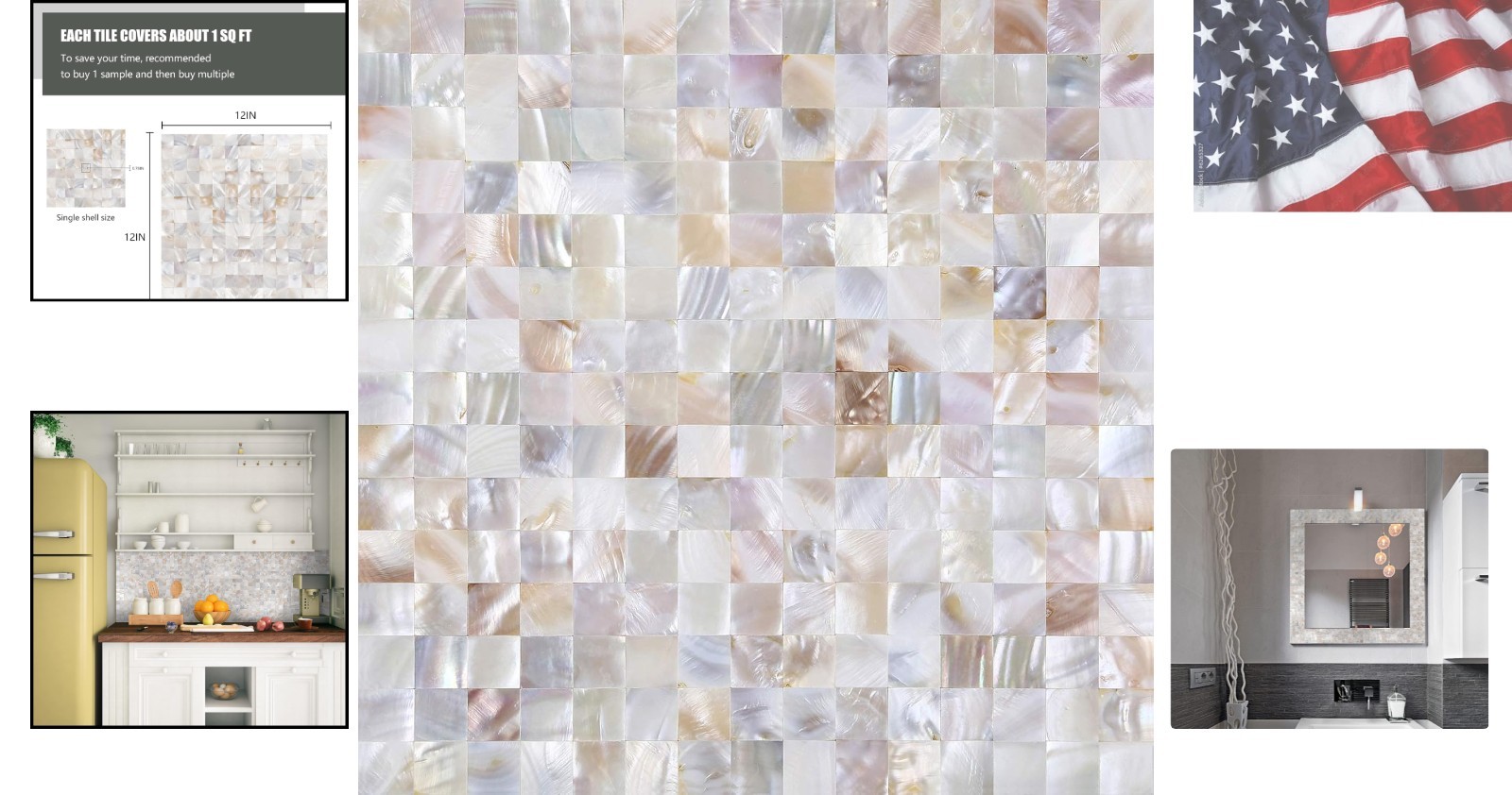 DIY-Friendly Mother of Pearl Mosaic Shell Tiles – Elegant Backsplash 12″ x 12″