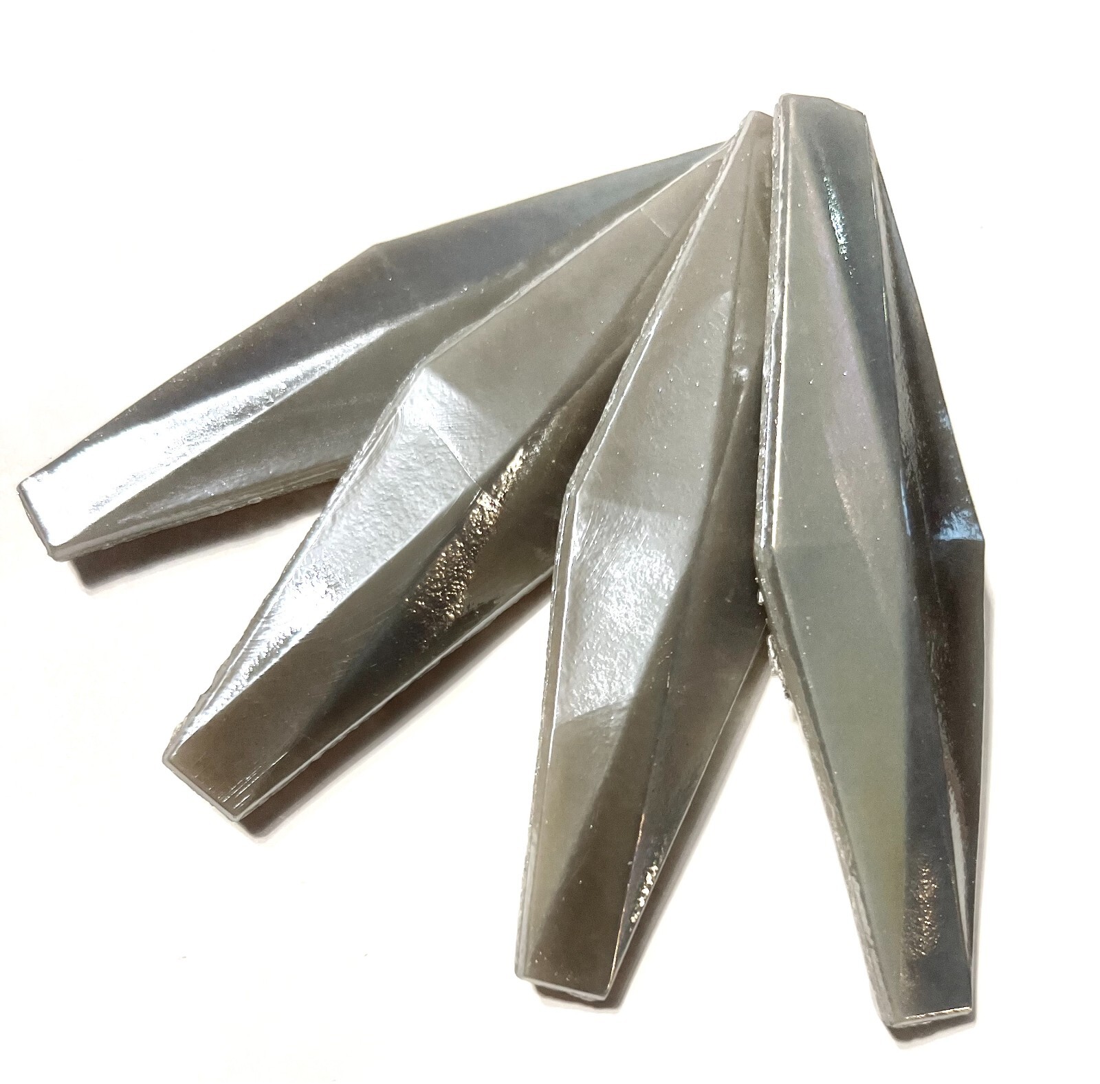 1×4 Diamond Shape Iridescent Sparkly 3D Glass Wall Tile Arts Crafts (Pack of 10)