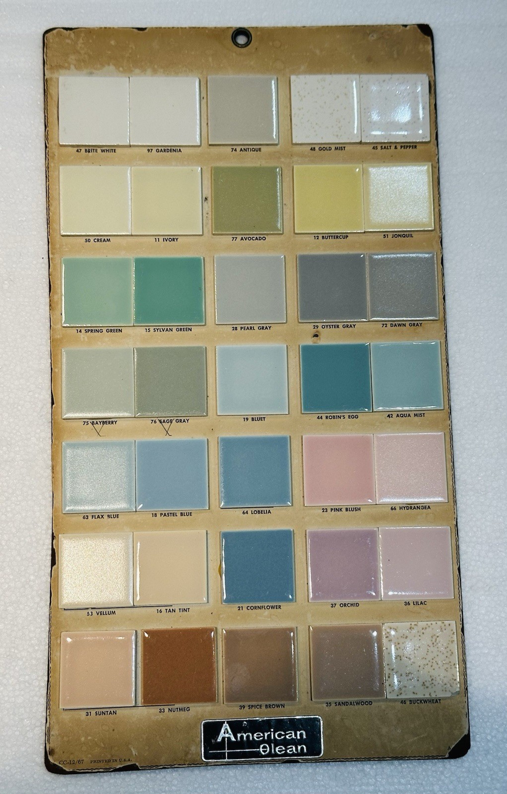 1 pc. Vintage Spring Green: 4-1/4″ Glossy Ceramic Tile by American Olean, NOS