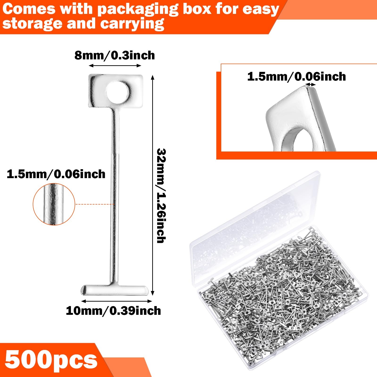 MorningRo 500pcs 1/16″ Replacement Steel Needles Tile Leveling System 1.5mm…
