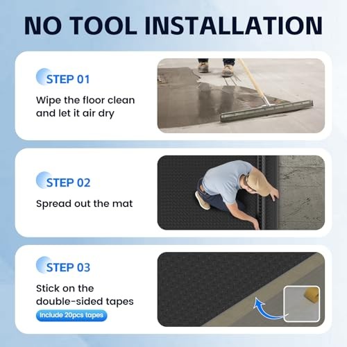 Garage Floor Mat, 2.8mm Thickened PVC Flooring Roll for Under 8×30 FT Black