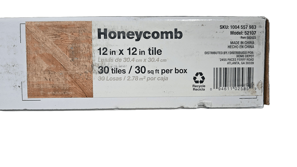 TrafficMaster Peel and Stick Honeycomb 12″x12″ 30sqft Box 1004557983 52107