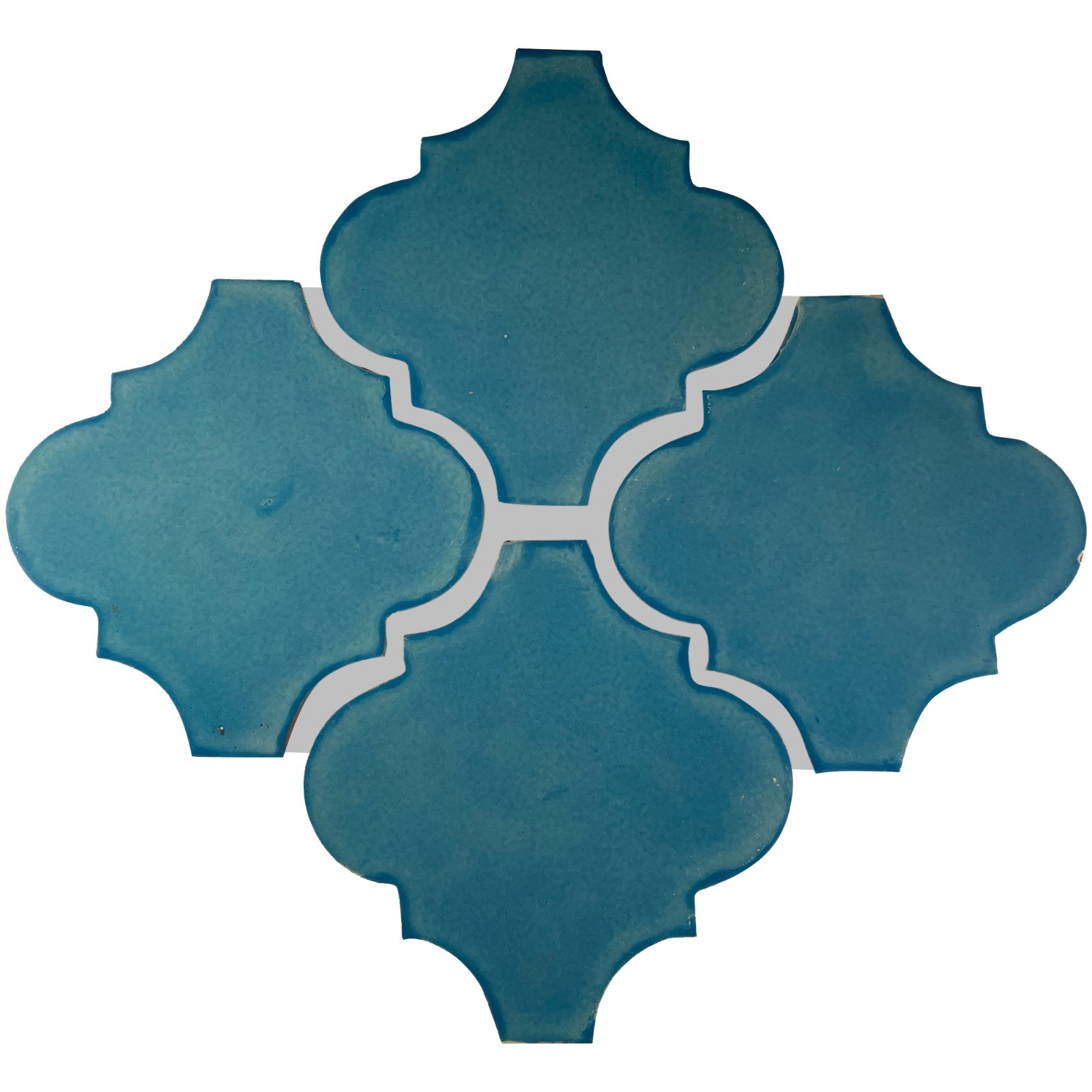 4×4 9 pcs Lantern Aqua Mexican Arabesque Clay Tile Handmade Talavera Backsplash