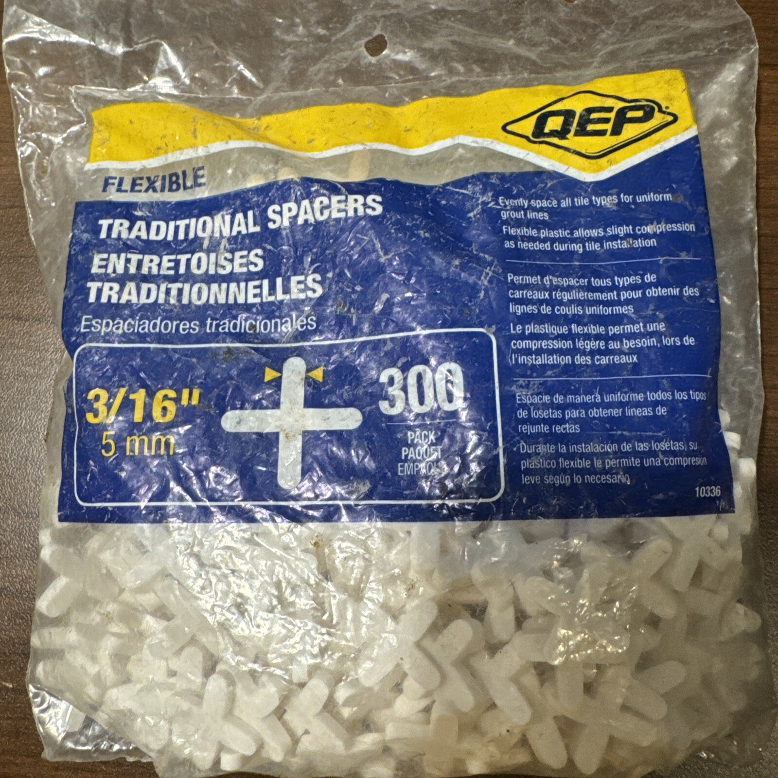 QEP Traditional Tile Spacers Tombstone Style 300 Pack 3/16″