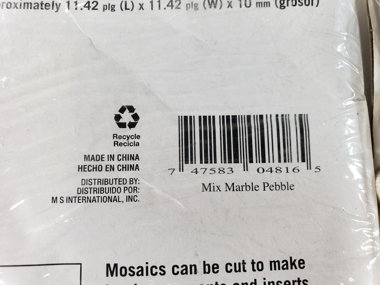 Lot Of 10 MS International Multicolor Recycle Mix Marble Pebble 11.42″ x 11.42″