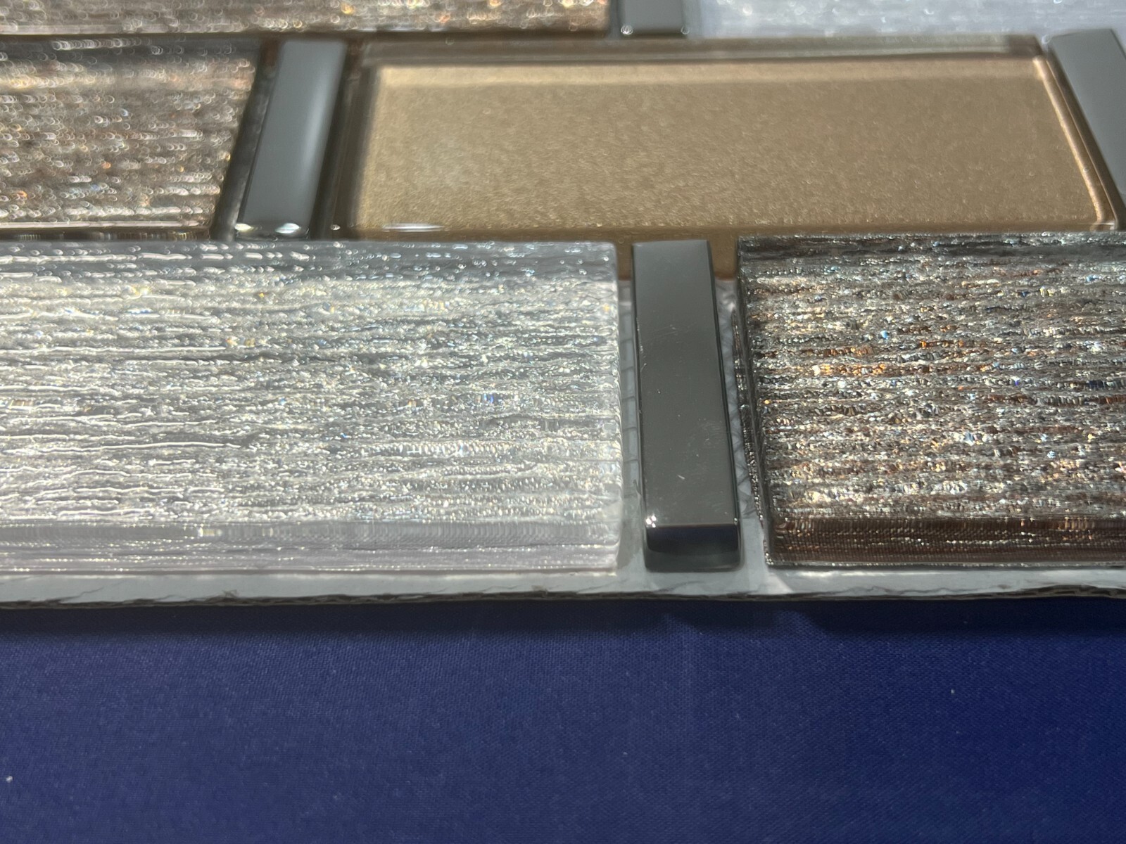 NY13N Silver/Gold Glass Rectangle Mosaic Tile Kitchen Bathroom Backsplash