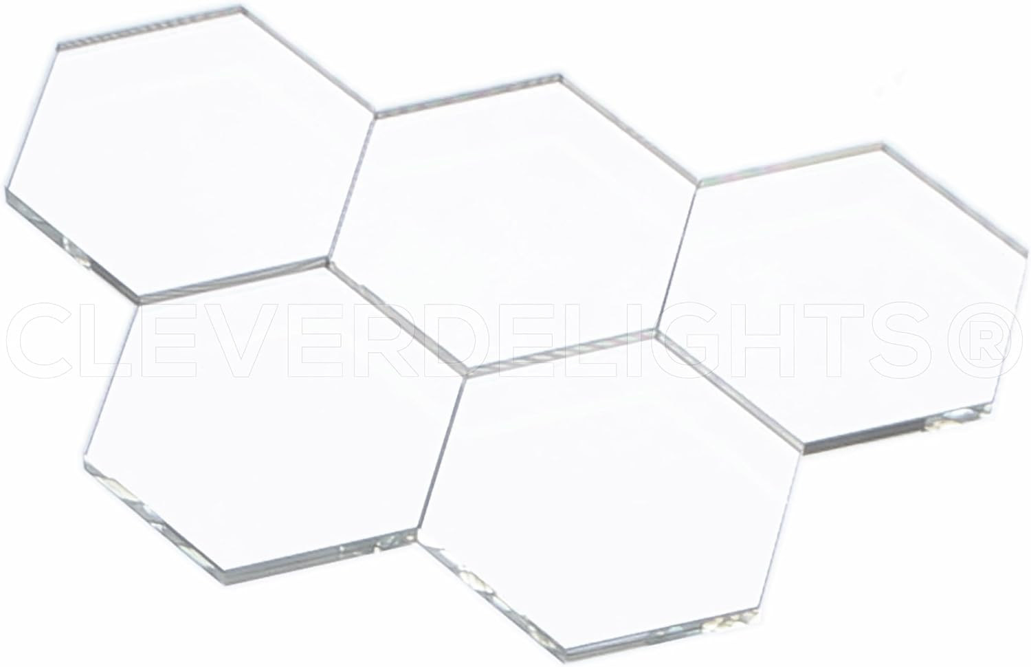 2 Inch Clear Hexagon Glass Tiles – 20 Pack – Art Craft DIY Home Transparent Mosa